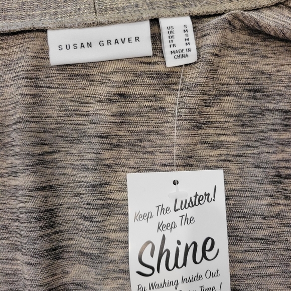 Susan Graver 2 ps Tank Top & Matching Jacket Sleek Shimmering Silver Grey - Picture 6 of 6